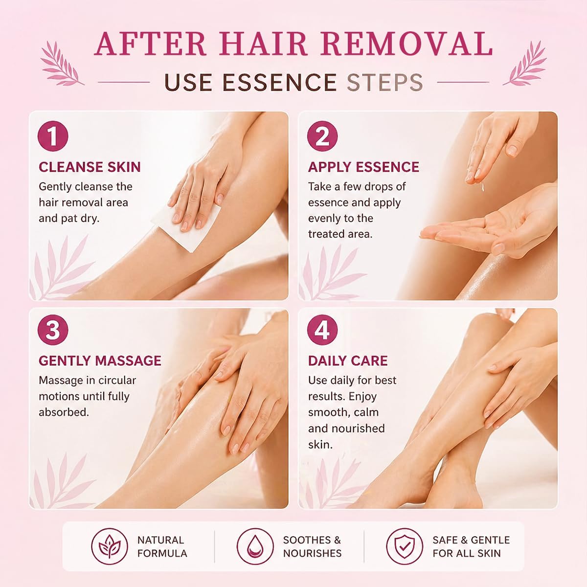 Cyperus Rotundus Oil - Herbal Hair Removal Serum with Peppermint | Hydrating & Soothing for All Skin Types