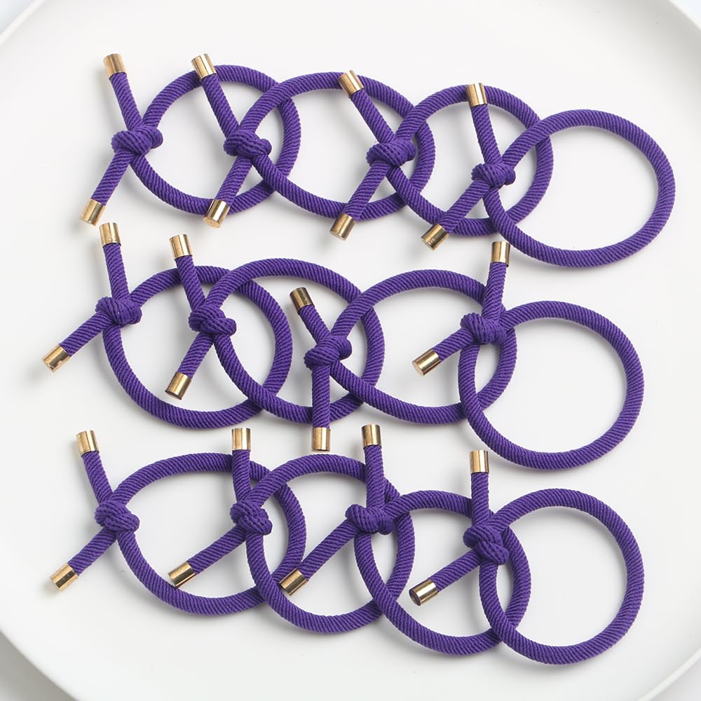 Elastic Hair Ties - Stretchy Rubber Bands for Women | Pack of 12 Black Ponytail Holders