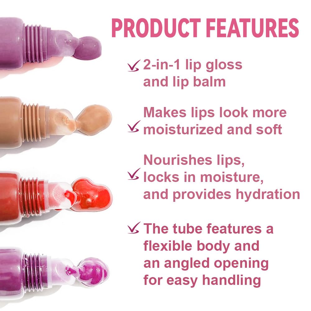 Summer Lip Butter Balm - Ultra-Hydrating Vegan Lip Gloss for Sheer-Tinted Shine | 2-Pack (01+06)