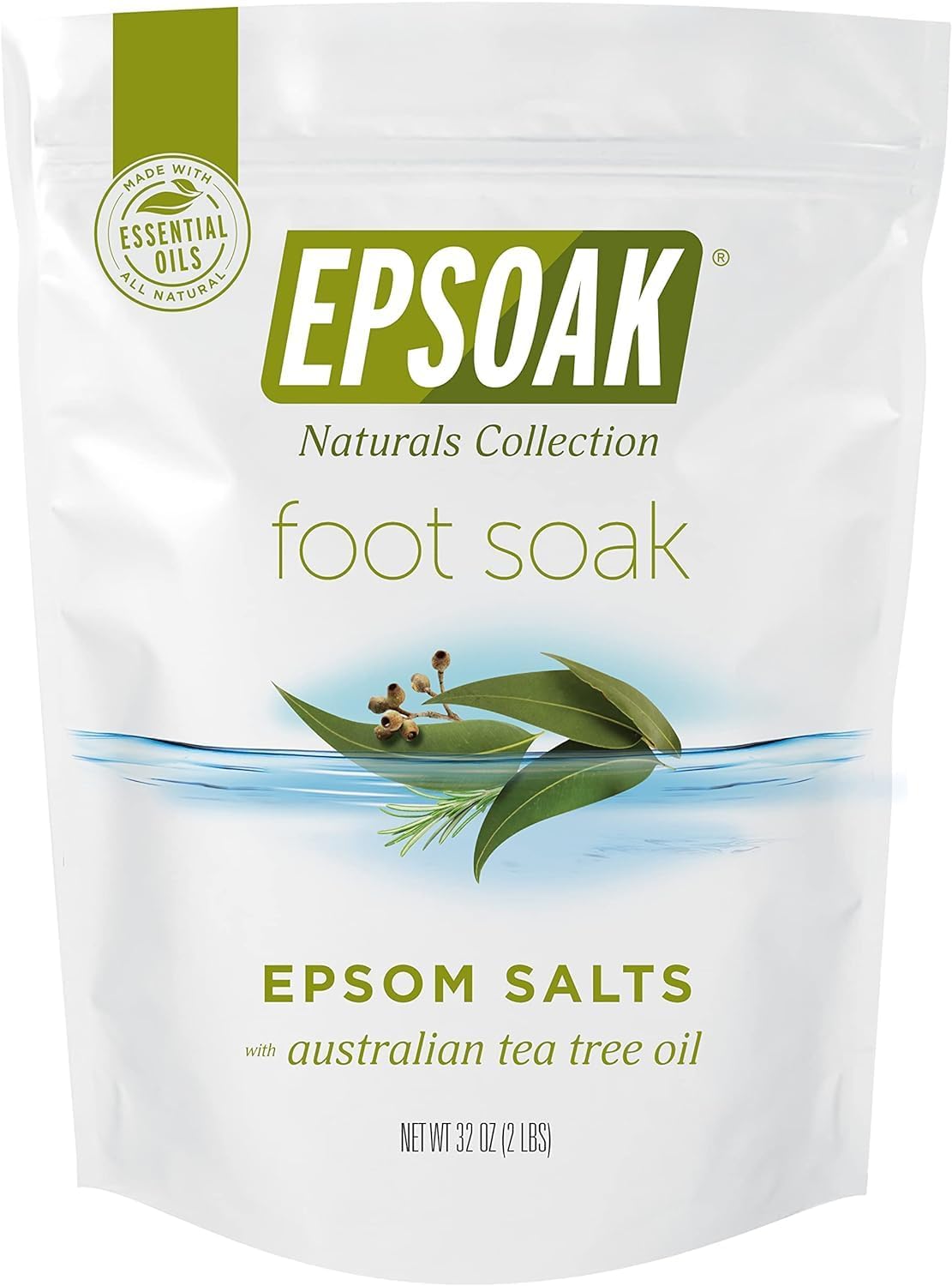 Epsom Salt 19 lb. | USP Magnesium Sulfate with Tea Tree Scent - Resealable Bag, Made in USA
