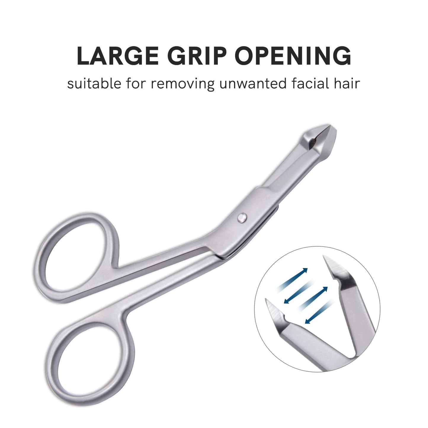 Professional Scissor Tweezers - 3Cr13 Stainless Steel Tweezers with Handles, Larger Grabbing Surface Area, Precision Eyebrow Tweezers for Women and Men Facial Hair
