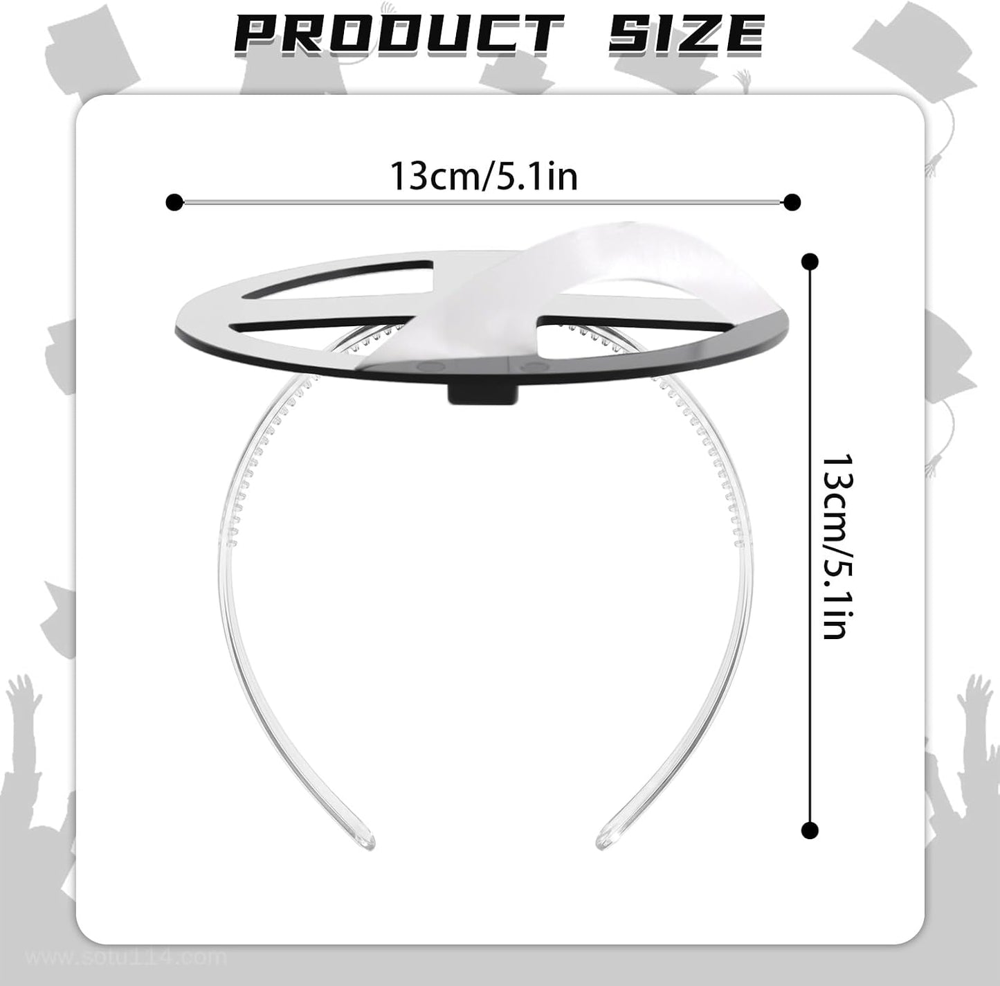 Clear Graduation Cap Headband Insert - Anti-Fall Hat Band Holder for Graduates | Secure Hairband