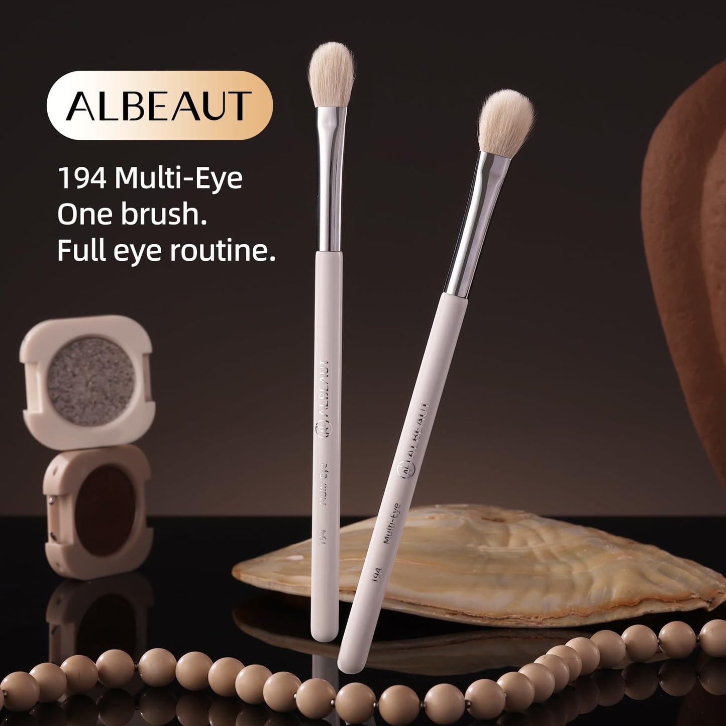 Albeaut Eyeshadow Brush, Eye Makeup Brush Even Eyeshadow Applicators Soft Natural Hair Bristles for Flawless Smudge, Multi-task for spot conealing & highlighting (194 Multi-Eye)