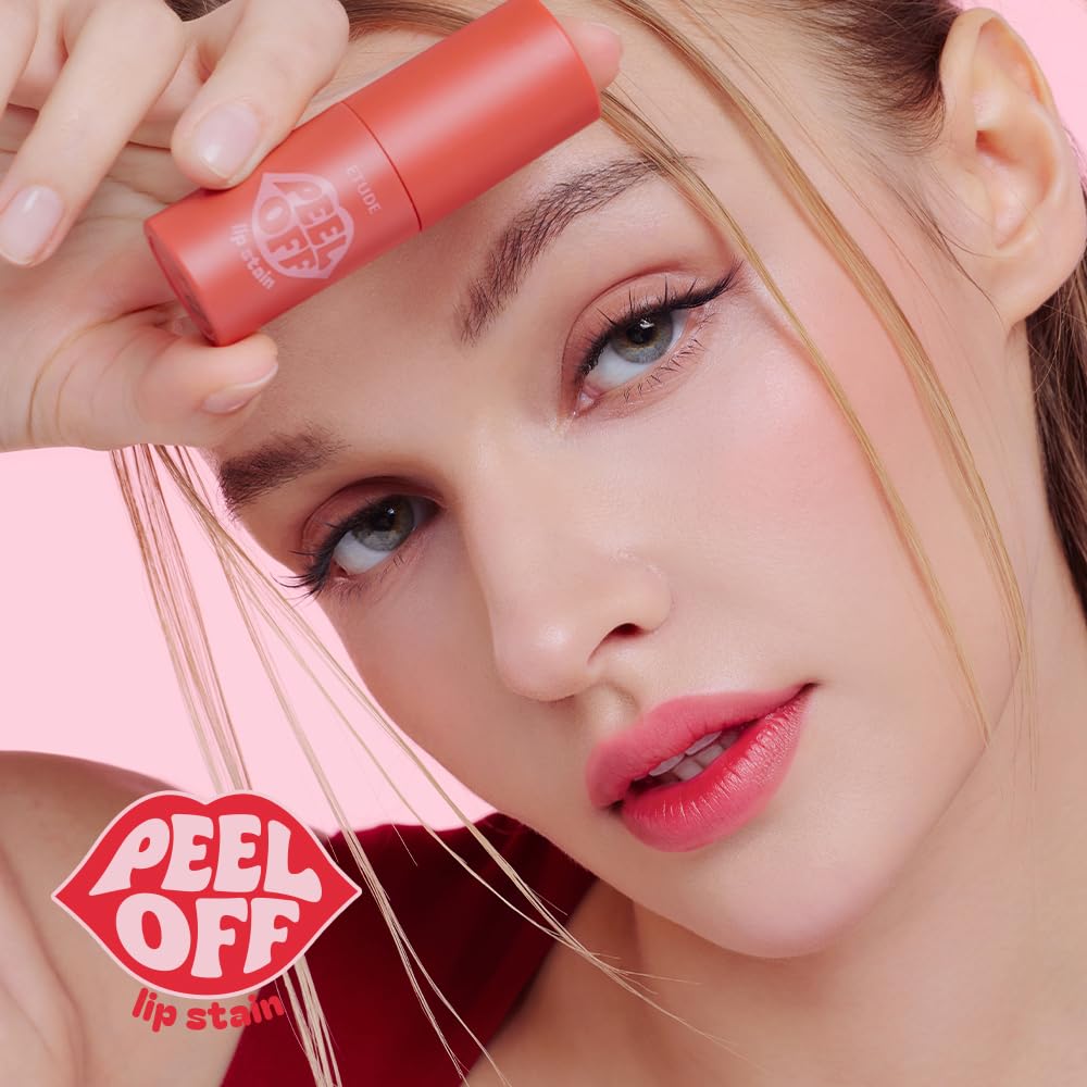 ETUDE Dear Darling Peel Off Lip Stain - Pink Flash | Hydrating Hydrogel Tint, Long-Lasting & Waterproof Lip Color