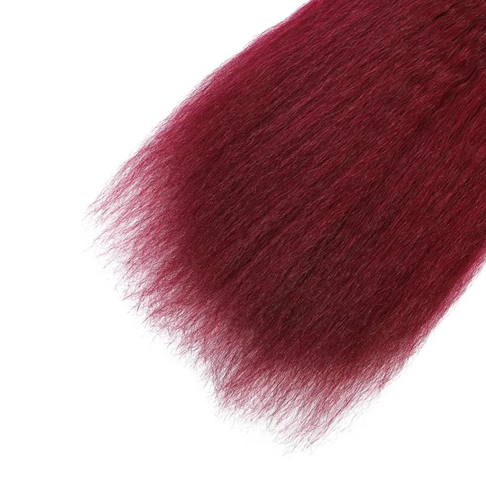 28 30 32 inch Burgundy Bundles Human Hair Burgundy Kinky Straight Bundles Red Human Hair Bundle