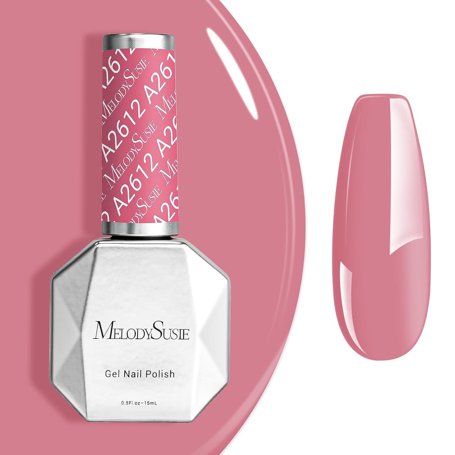 MelodySusie Neon Pink Gel Nail Polish - Bright Hot Pink Soak Off UV LED | 0.5 fl oz for DIY Nail Art & Manicure