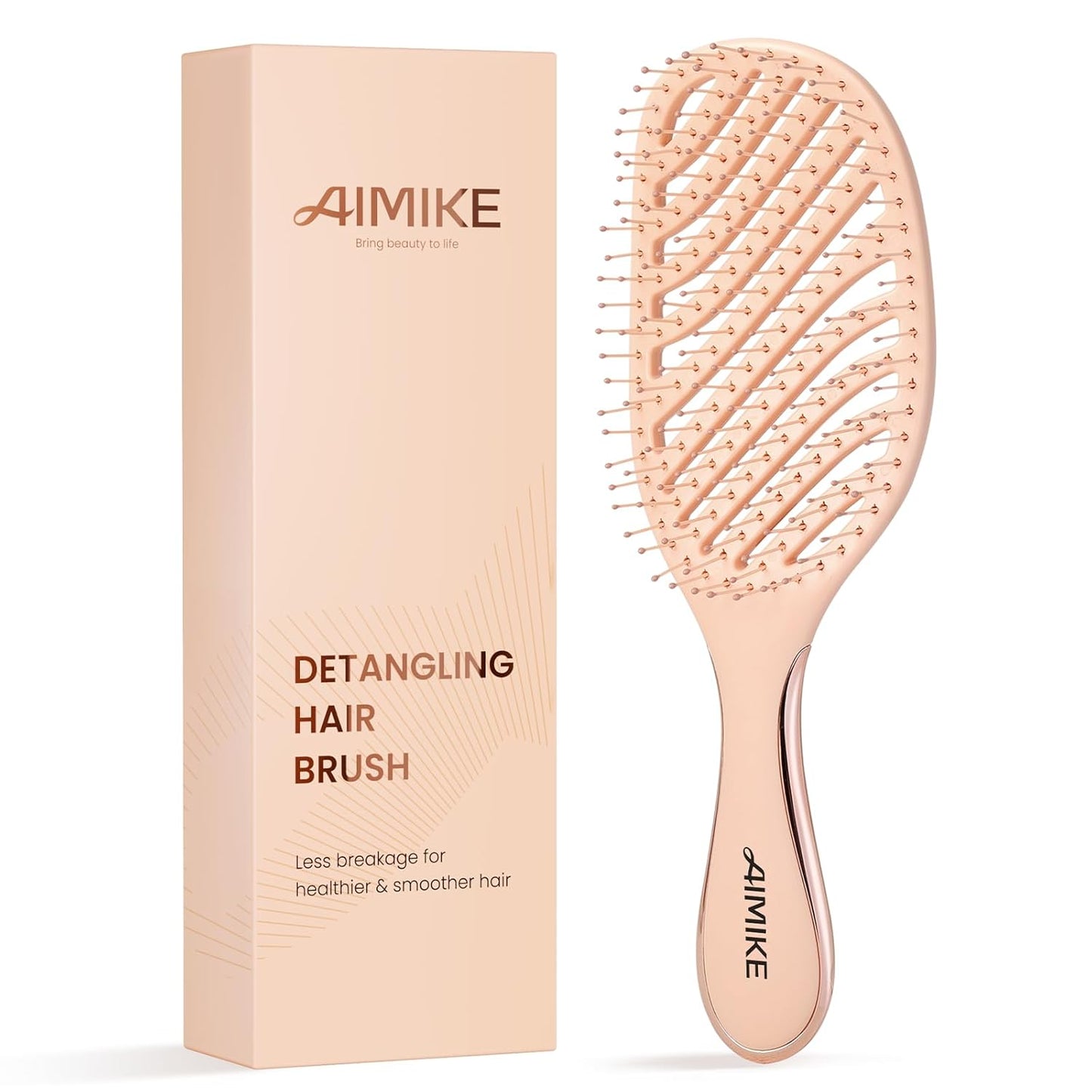 Mocha Mousse Detangler Brush - Pain-Free Hair Detangling with Ultra-Soft FlexGlide Bristles | Ideal for Thin Fine Hair