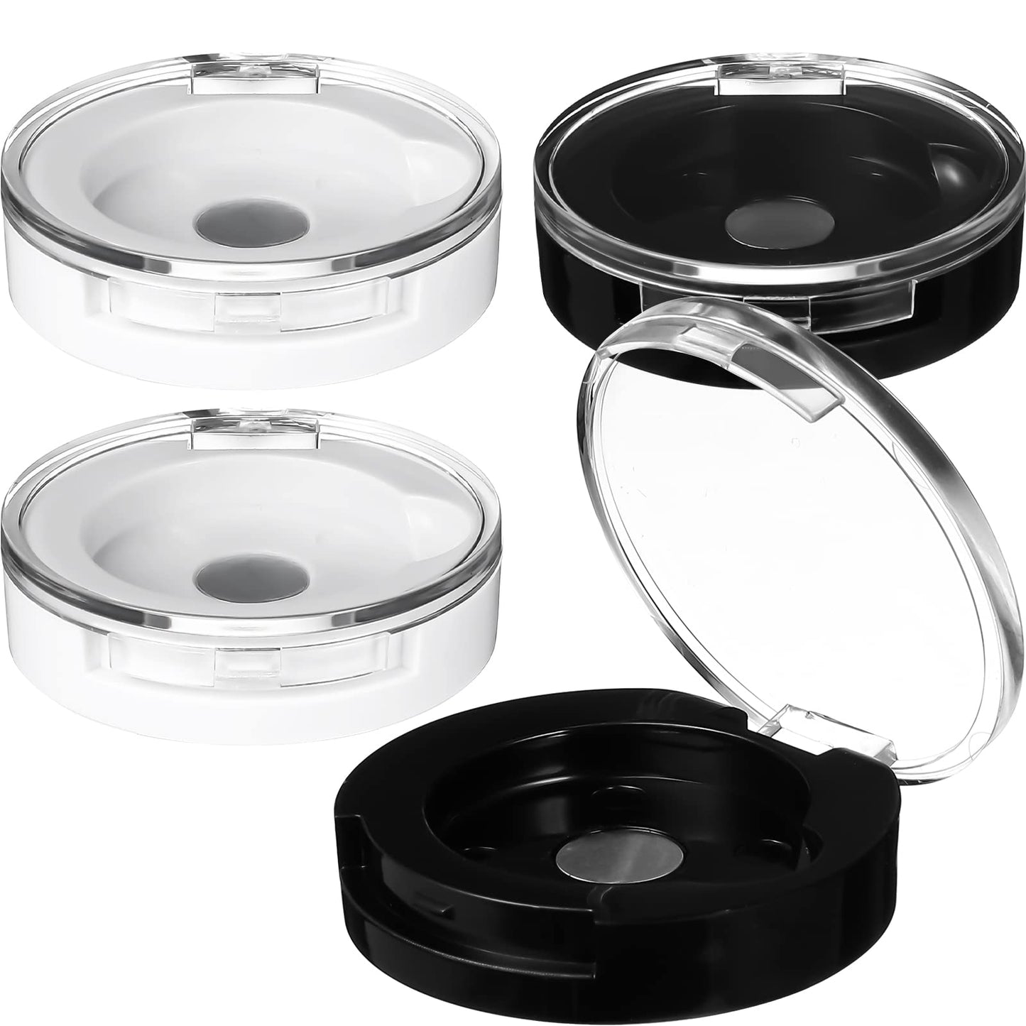 FRCOLOR 4Pcs Empty Magnetic Eyeshadow Cases Small Round Single Color Makeup Palette DIY Refillable Eyeshadow Container Lipstick Pallet Pans for Lipstick Blush Powder ID 26mm(1.02") OD 40mm(1.57")