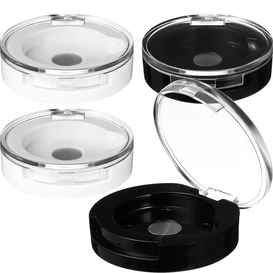 FRCOLOR 4Pcs Empty Magnetic Eyeshadow Cases Small Round Single Color Makeup Palette DIY Refillable Eyeshadow Container Lipstick Pallet Pans for Lipstick Blush Powder ID 26mm(1.02") OD 40mm(1.57")