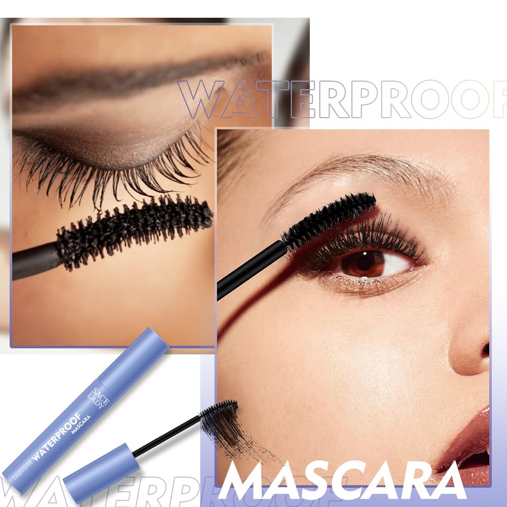 SACE LADY Black Mascara - Waterproof Volume & Lengthening Formula | Smudge-Proof, Clump-Free Eye Makeup