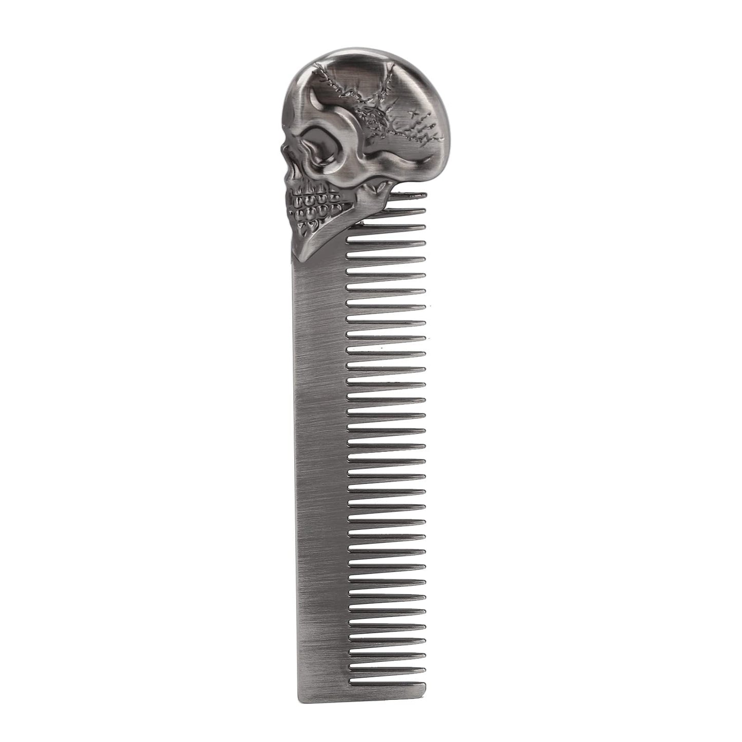 Haosie Pocket Beard Comb, 5.79in Skull Pattern Hair Comb for Men, Smooth Oil Hair Styling Travel Comb for Hair Beard Home Salon