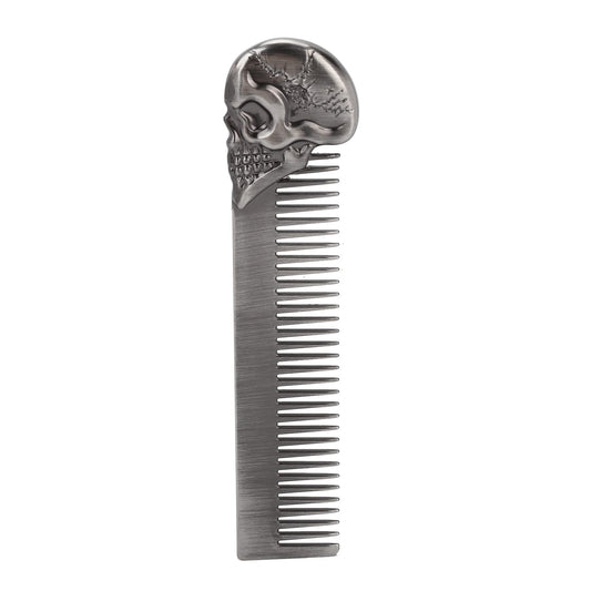 Haosie Pocket Beard Comb, 5.79in Skull Pattern Hair Comb for Men, Smooth Oil Hair Styling Travel Comb for Hair Beard Home Salon
