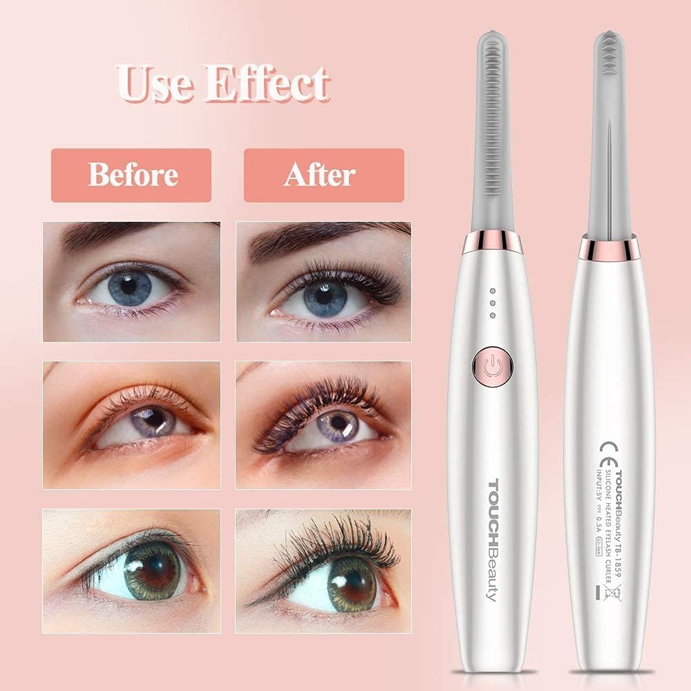 Electric Eyelash Curler - USB Rechargeable Heated Curlers for Soft Short/Long Lashes | 3 Temperature Modes, Quick & Long-Lasting Curling