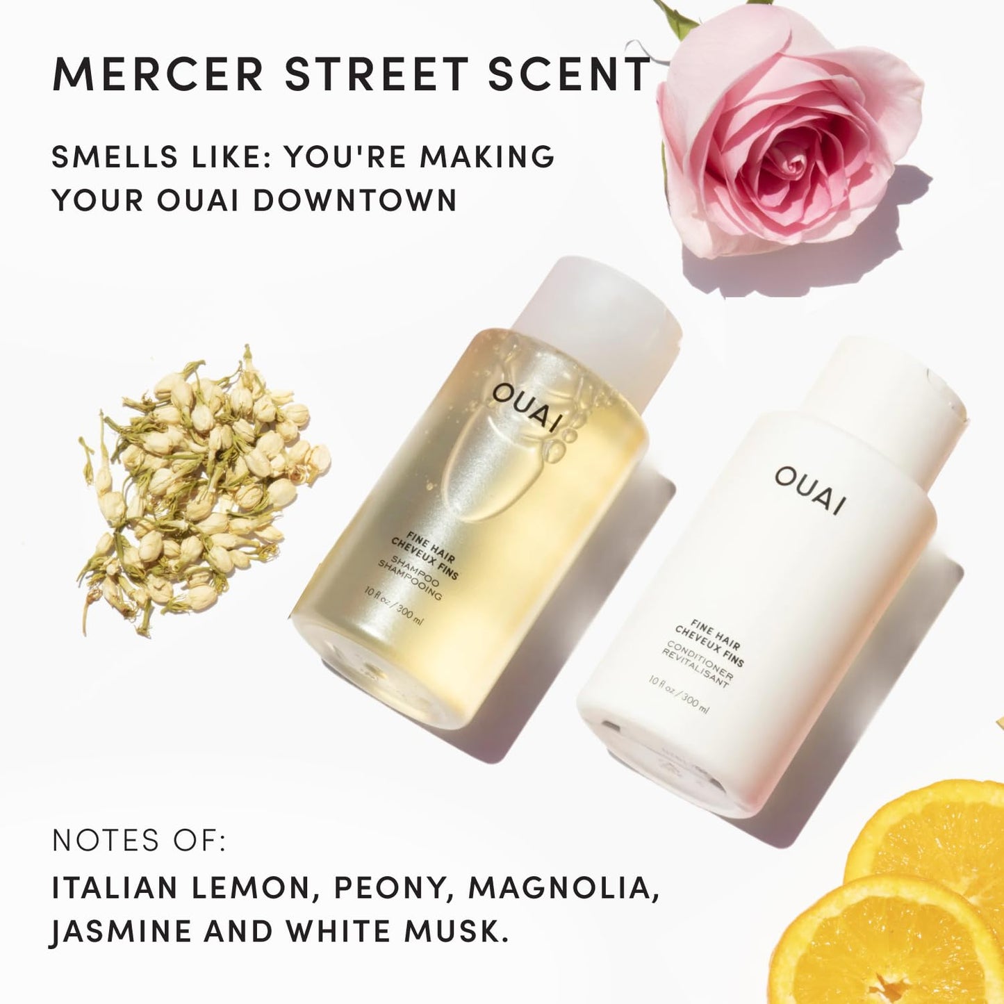 OUAI Fine Shampoo & Conditioner Set - Sulfate-Free Hair Care with Keratin & Shea Butter | 10 Fl Oz