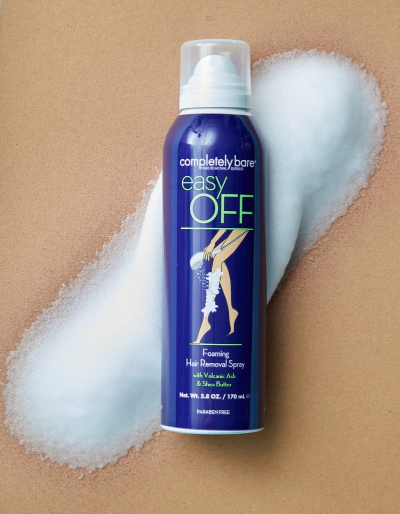 completely bare easy OFF | Foaming Hair Removal Spray | Shea Butter | Aloe Vera | Volcanic Ash | 5.8 OZ