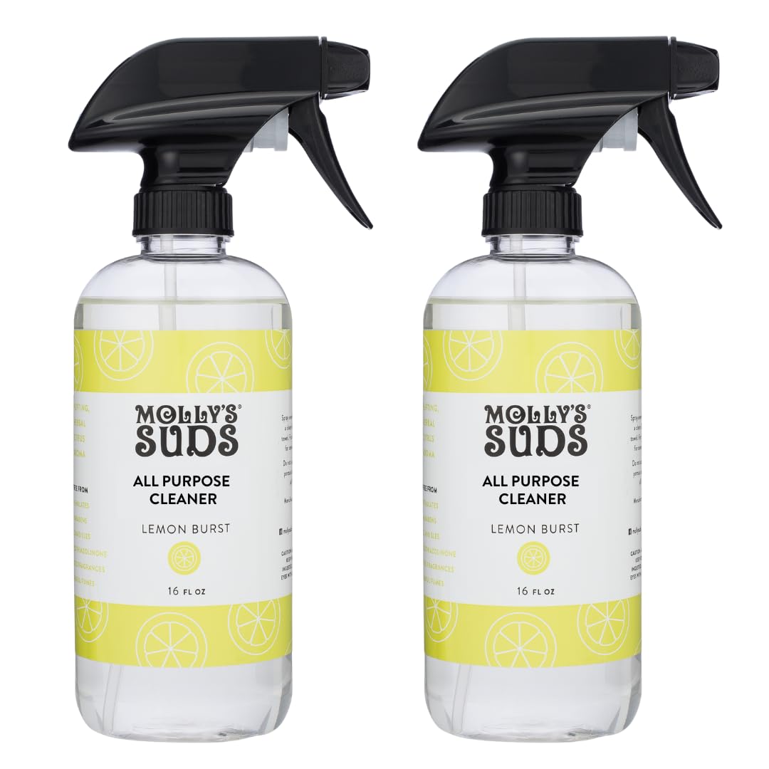 Molly's Suds All Purpose Cleaner | Multi Surface Household Spray (Powerful, Versatile) | Clean, Simple Ingredients | Lemon Burst, 16 oz (2 Pack)