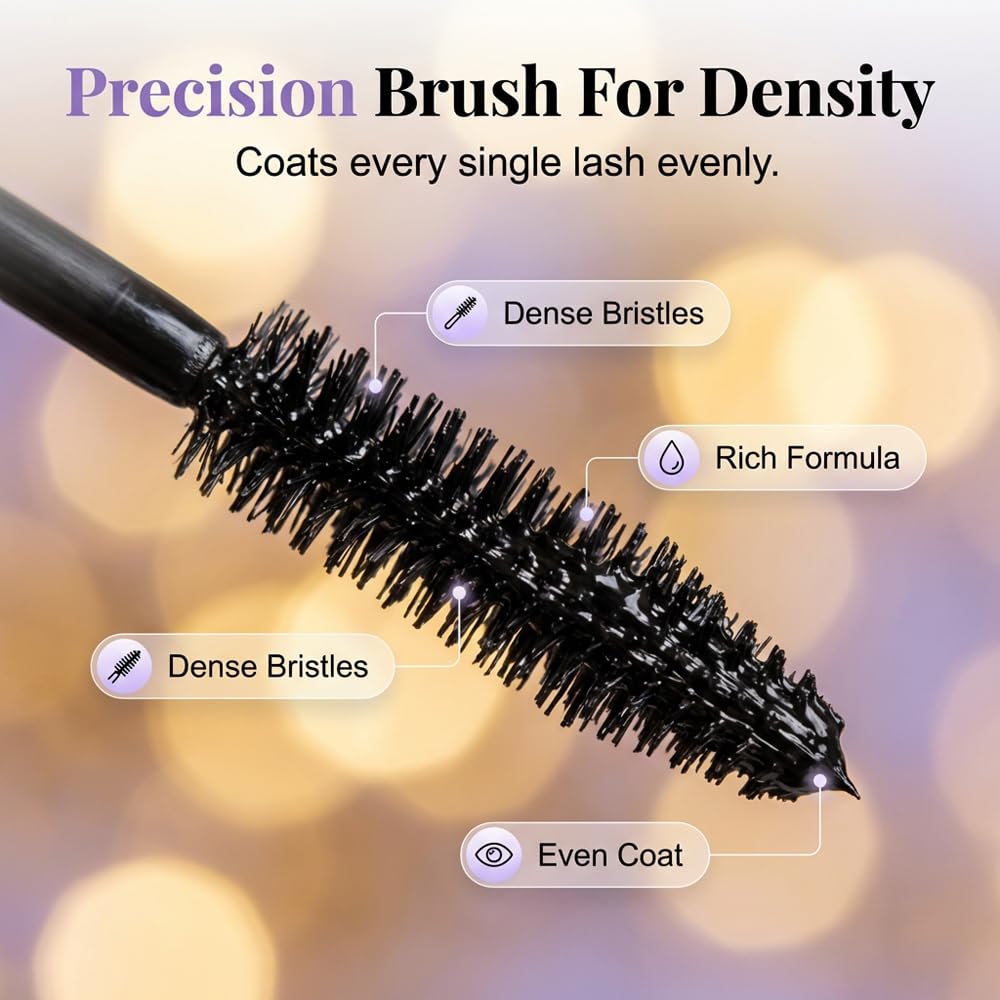 Tubing Mascara & Primer, 2026 Upgraded Ultra-Fine Lengthening Waterproof Quick-Dry Mascara, Long-Lasting Lash Extensions Mascara, Natural and Non-smudged (1)
