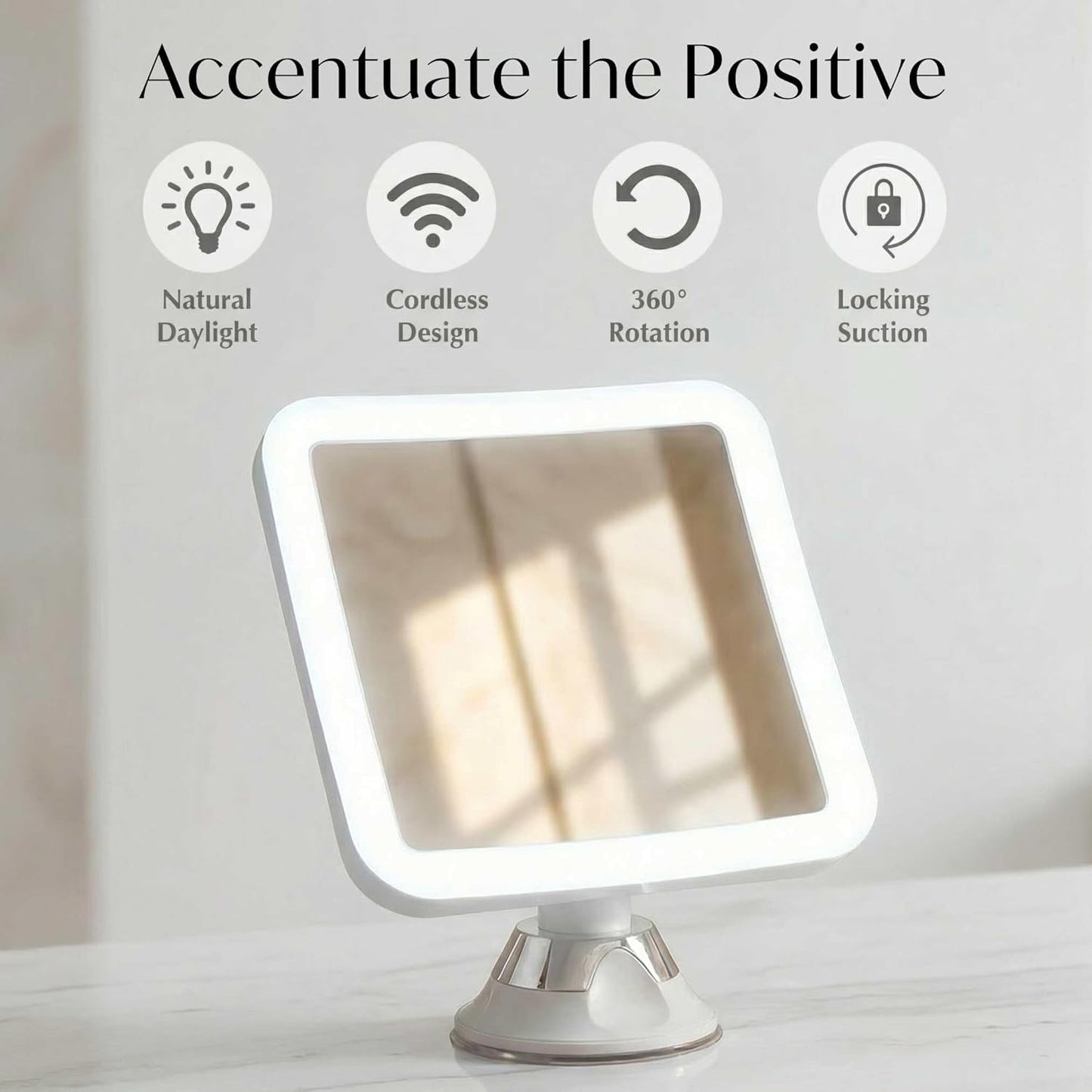 Fancii 10X Magnifying Lighted Makeup Mirror - Compact Cordless Vanity Mirror | 6.5" Wide, 360° Rotation