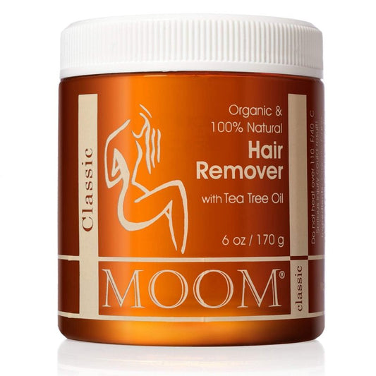 MOOM USDA Organic Sugar Wax Hair Removal, 6 oz Soft Wax Jar with Tea Tree Oil - Sugaring Paste for Face, Bikini & Brazilian, Body & Leg Wax for Women & Men (Strips & Sticks NOT Included)