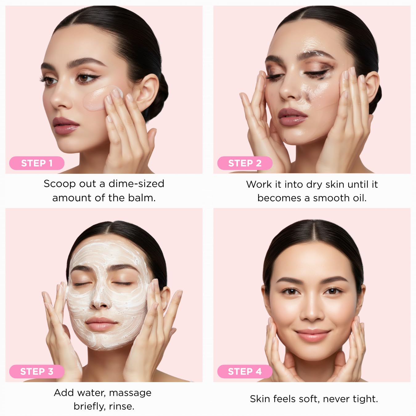 Epielle Melting Cleansing Balm Oil Cleanser - Tea Tree Oil Makeup Remover for Face, Gentle Deep Pore Cleanser, Waterproof Mascara Remover, Sensitive Skin Safe, 1.05oz