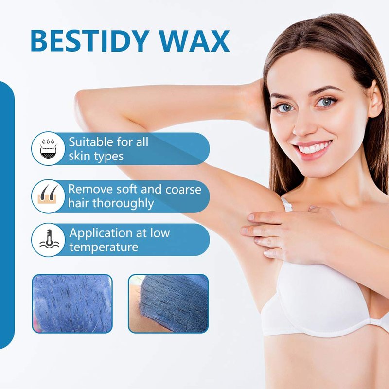 Bestidy Hard Wax Beads for Hair Removal, Waxing Beads for Coarse Hair, 1000g Refill Wax Beads for Wax Warmer, Home Waxing for All Body and Brazilian Bikini Areas, Women Men (35.27 Ounce, Sea Blue)