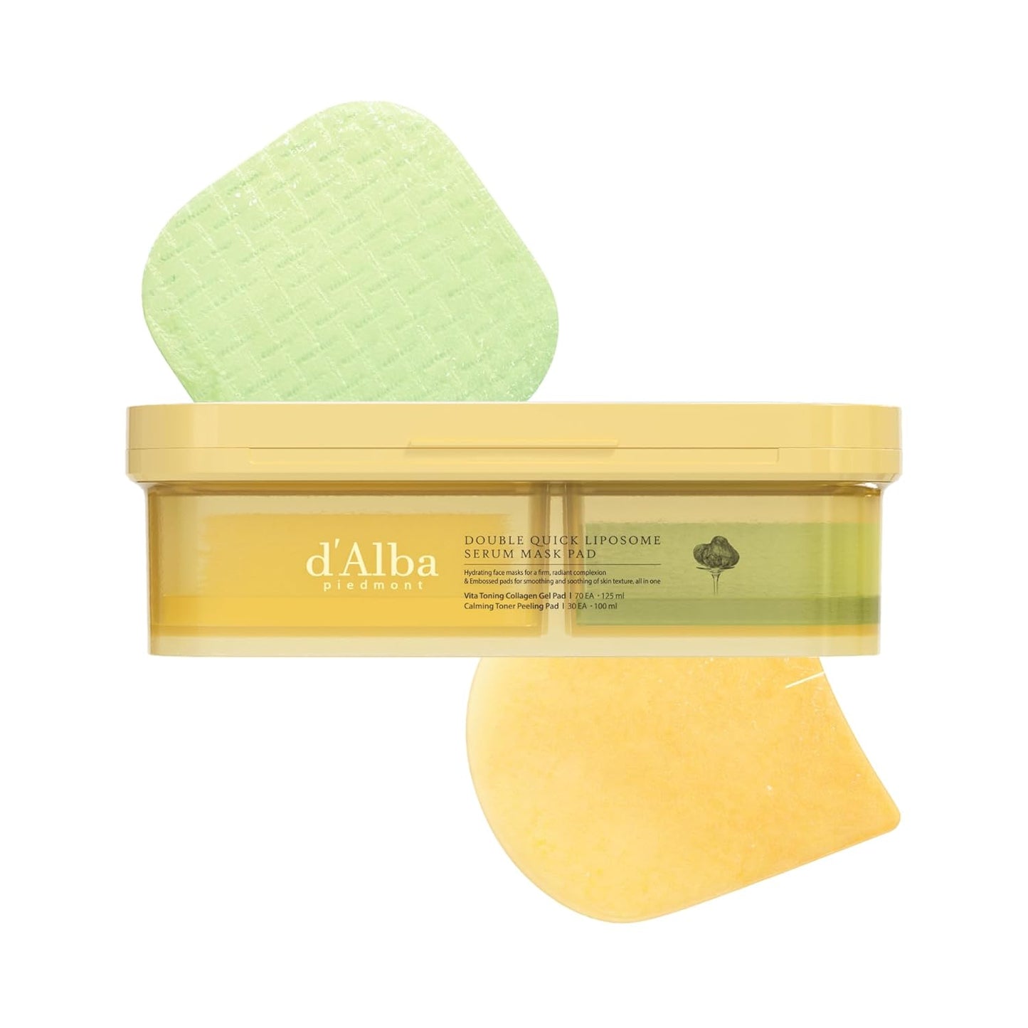 Double Quick Liposome Serum Mask Pads - Vita Toning Collagen Gel | 70 Count + Calming Toner Peeling Pads | 30 Count