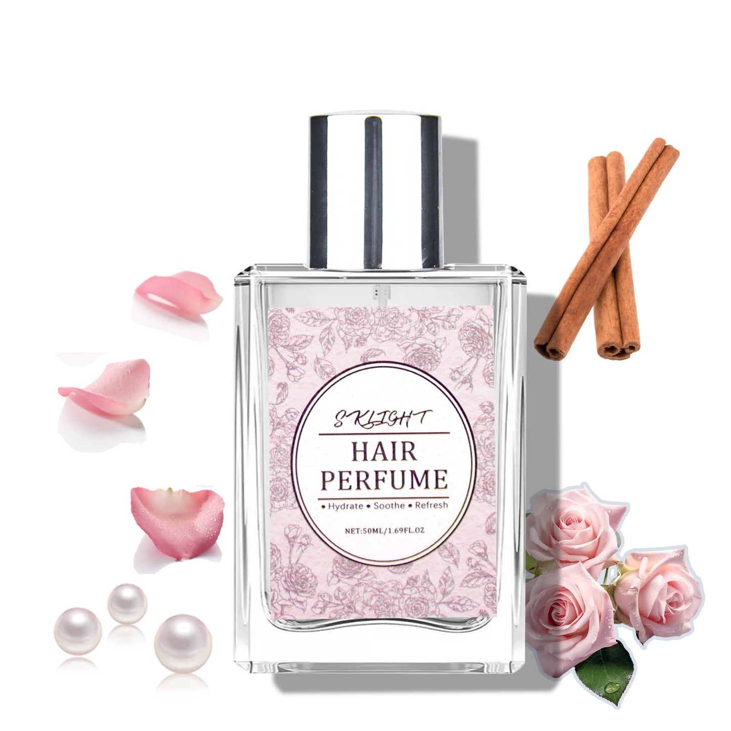 Fvquhvo Hair Perfume for Women, Long Lasting Pheromone Perfume, Hair and Body Mist, Romantic Rose Scent, Hydrates and Nourishes, 50ML