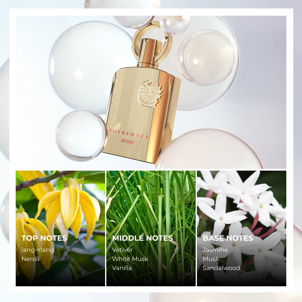 Afnan Supremacy Gold Eau De Parfum for Women - 3.4 Fl. Oz | Luxurious Fragrance
