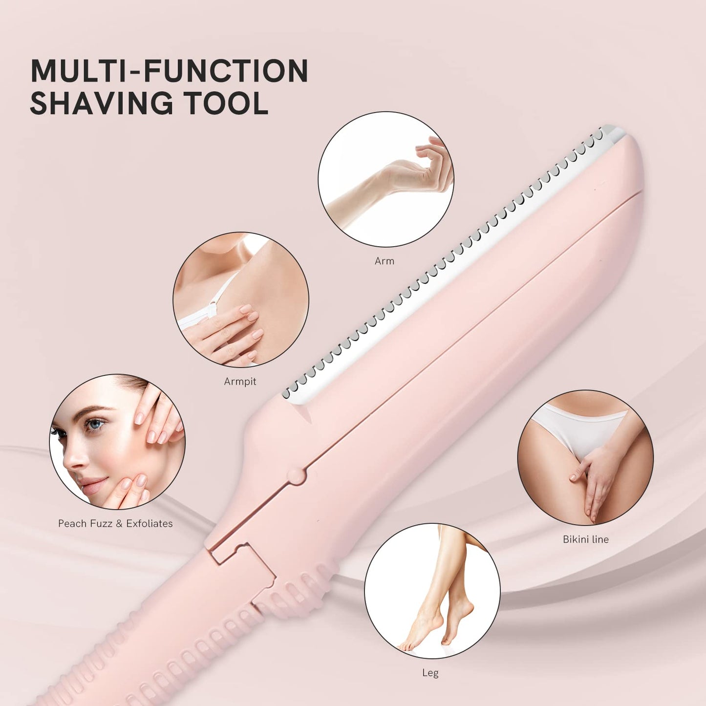 Eyebrow Razors w/Dermaplane Razors Set - Japanese Razors, Replaceable Dermaplane Shaving Tools for Men & Women, Face Razors for Peach Fuzz and Hair Removal, 4pcs Replacements Available