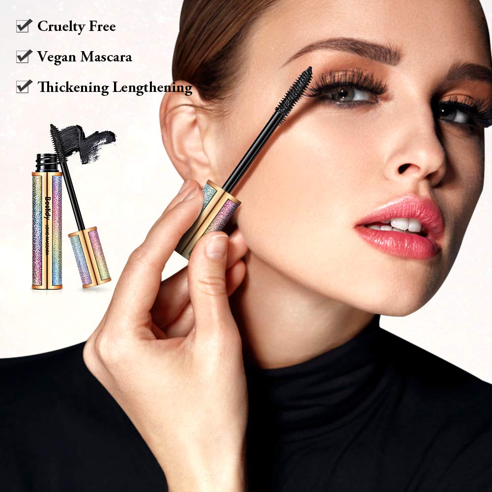 Bestidy 4D Silk Fiber Lash Mascara - Natural Waterproof, Smudge-proof, Thickening & Lengthening, No Clumping, Lasts All Day