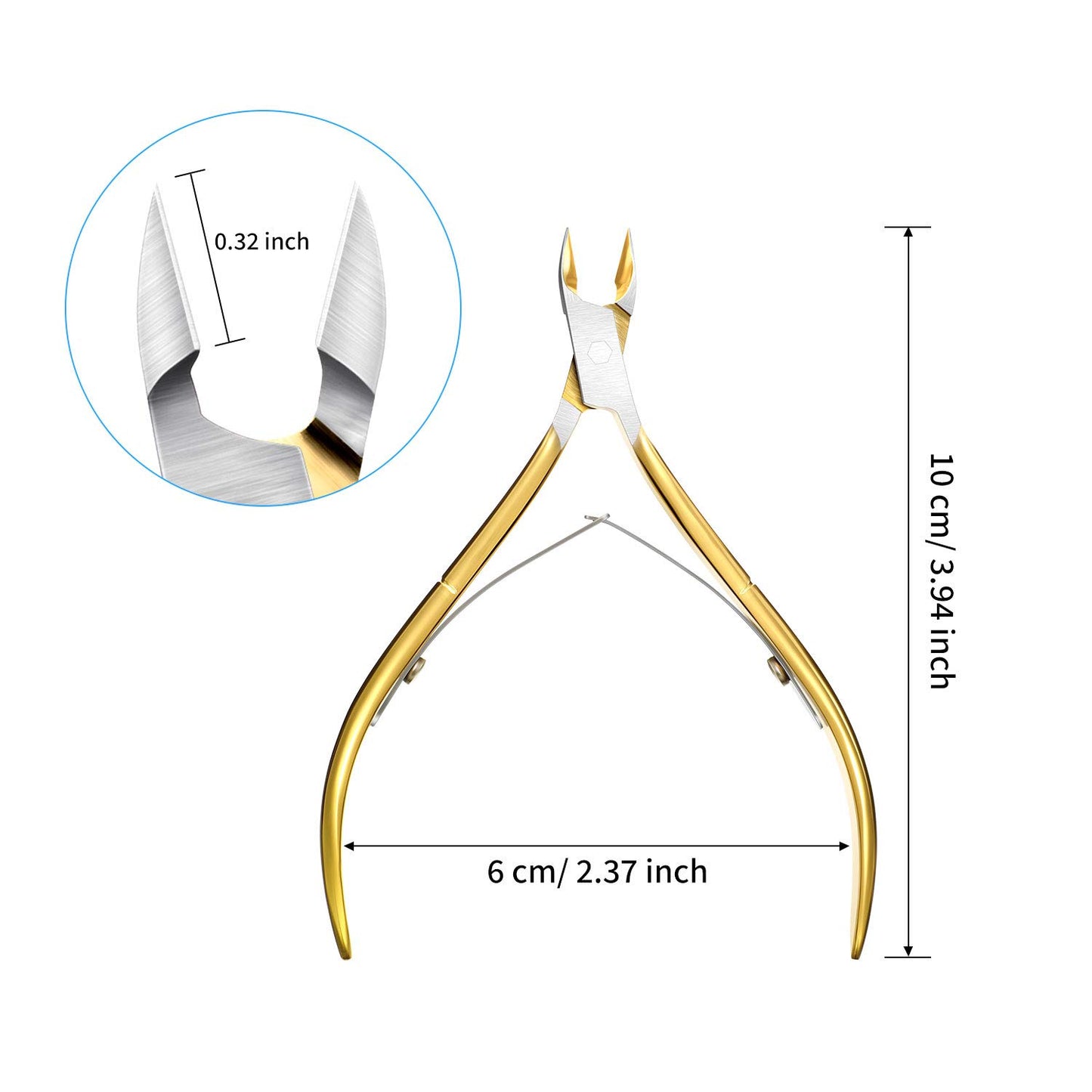 Mudder 3 Pack Gold Cuticle Trimmer Nippers Cutter Tool Stainless Steel Nail Cuticle Scissors Remover with Pointed Blade Scissors Pedicure Manicure Tool for Fingernails and Toenails Nails Care