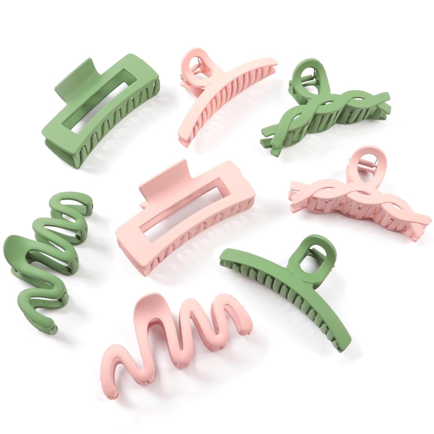 Large Matte Non-Slip Hair Clips for Women - 8-Pack in Unique Colors | Durable Claw Clips for Daily & Special Occasions