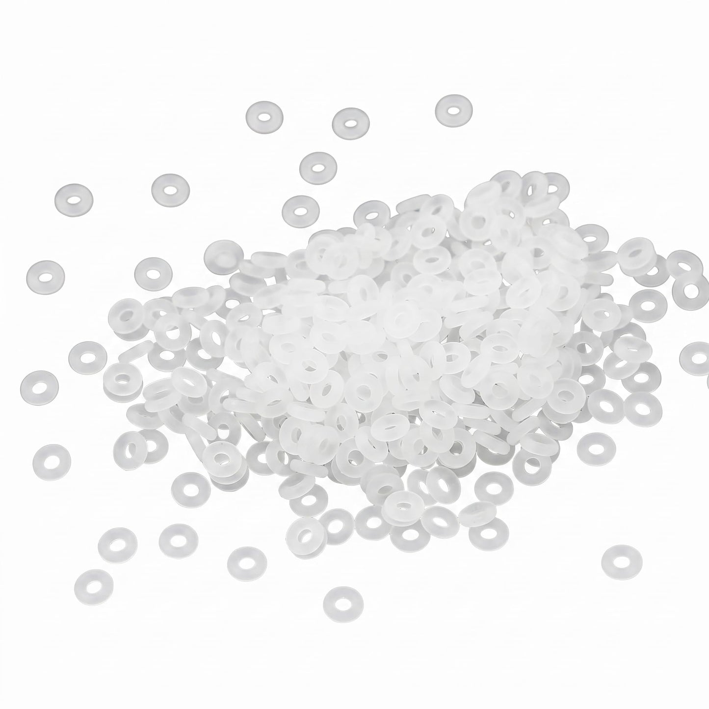 Silicone O Rings, 25pcs Non-Slip Clear Rubber Retaining Rings 5mm Small Diameter 2mm Hole Stopper Spacer Beads Keychain DIY for Bracelet Chains Jewelry Making and Paracord Accessories