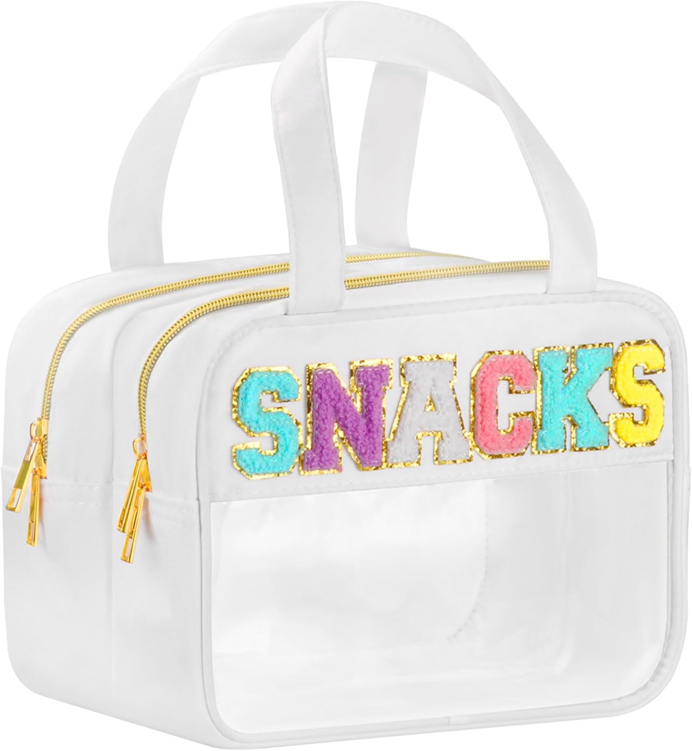 Dance Chenille Letter Bags - Clear Makeup Travel Pouch | Waterproof Nylon & PVC, Large Cosmetic Storage for Women