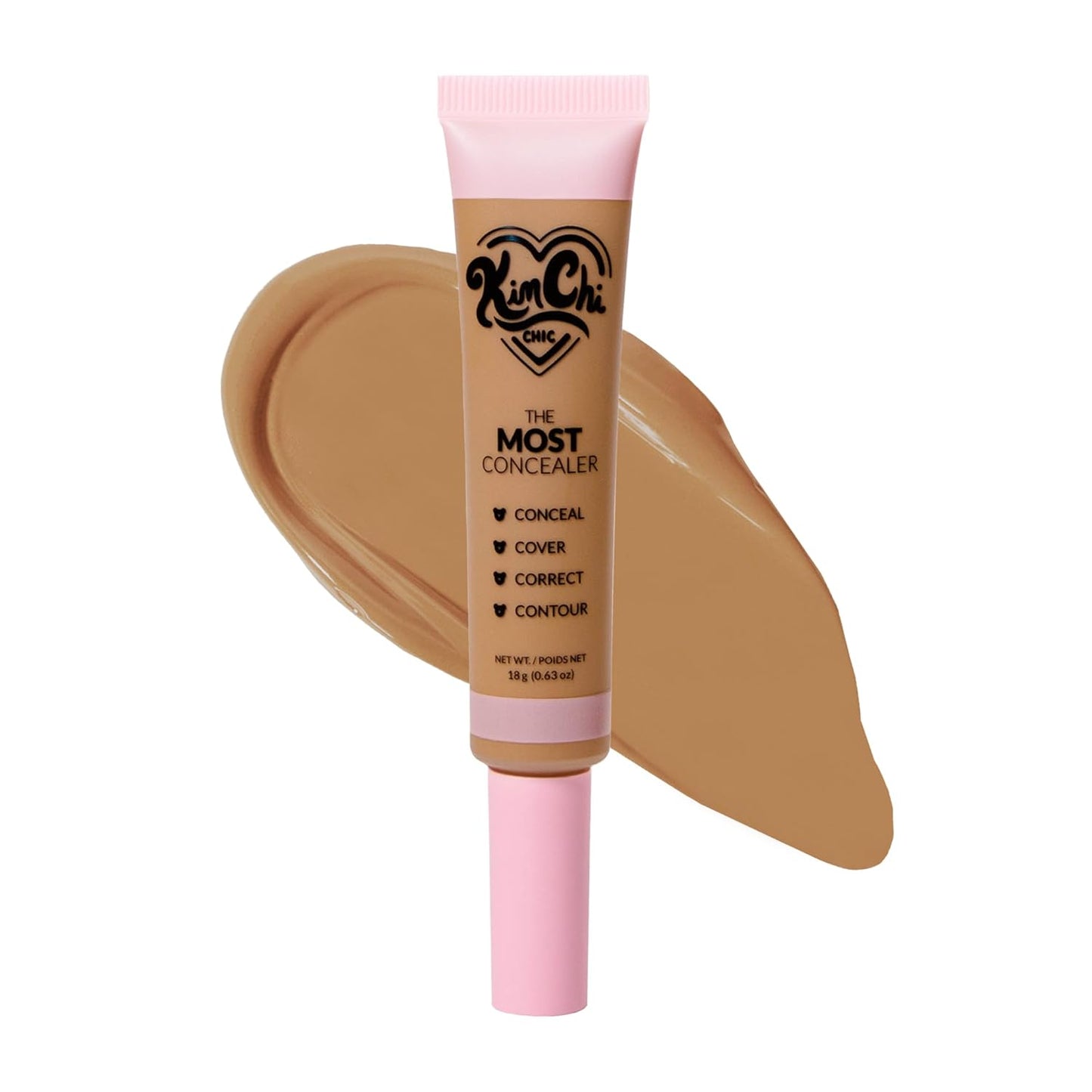 KimChiChic Concealer - Full Coverage Water Resistant Multi-Use Formula | Matte Satin Finish | 0.63 oz, 01-Ivory