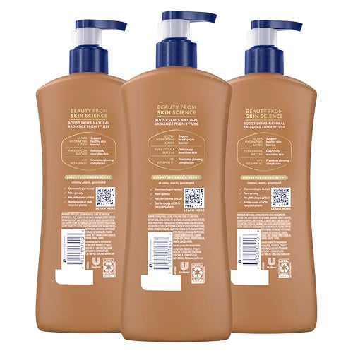 Vaseline Cocoa Radiant Body Lotion for Dry Skin, 20.3oz (3 Pack)