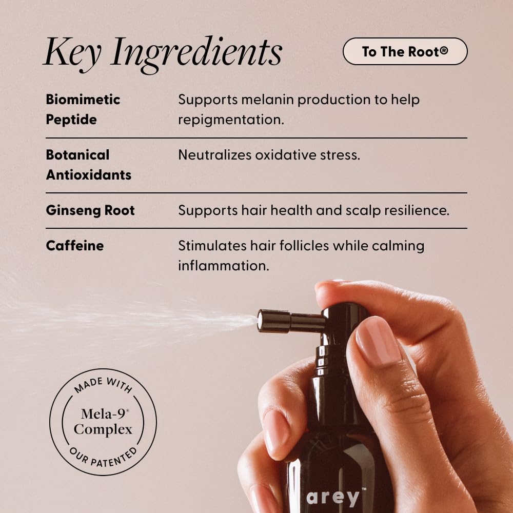 Arey Daily Hair Serum & Supplement for Thicker, Fuller Hair - Slows Grey Growth in 3-6 Months | Biotin & Vitamins (1 Month)