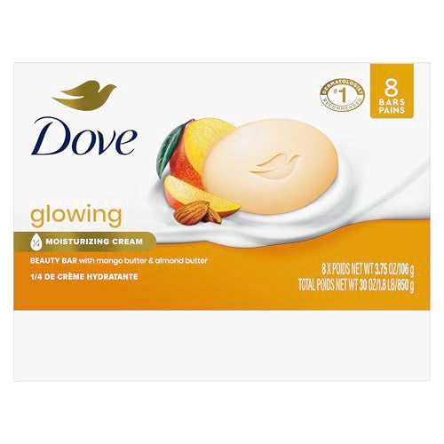 Dove Glowing Beauty Bar Soap - Mango & Almond Butters, 8 Count