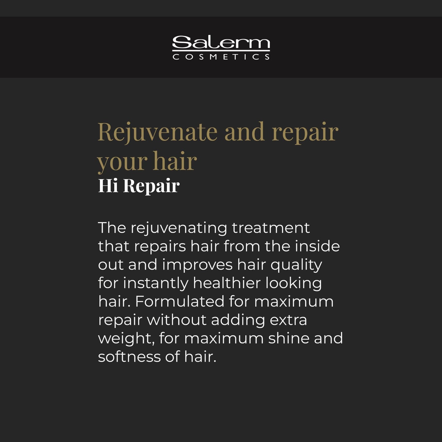 SALERM - Hair Repair Mask - Hi Repair Mask 02-1000 ml - Deeply Moisturizes Damaged Hair - Repairs and Rejuvenates - Shinier and Softer Hair - Immediate Effect