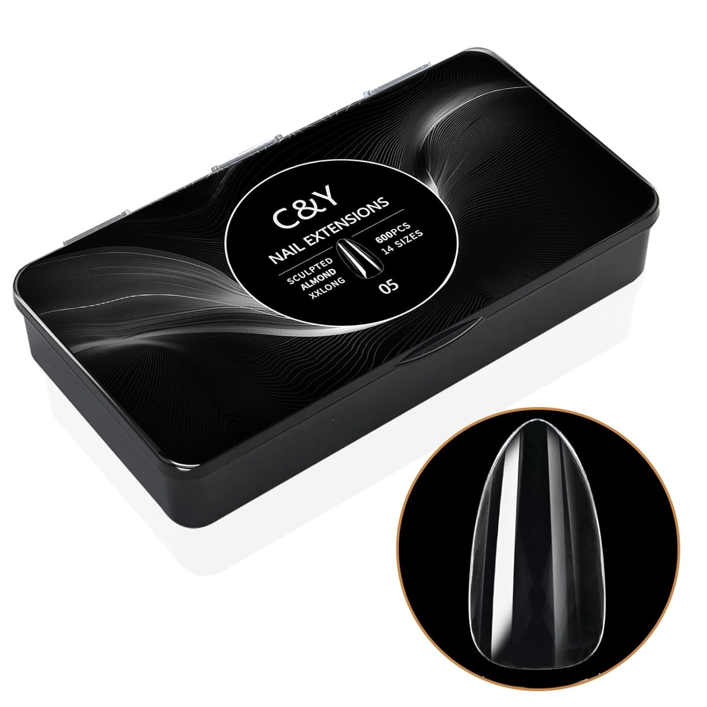 250pcs Sculpted XXLong Square Soft Gel Nail Tips - Full Cover Clear Acrylic Press-On Nails for Salon & DIY Manicure