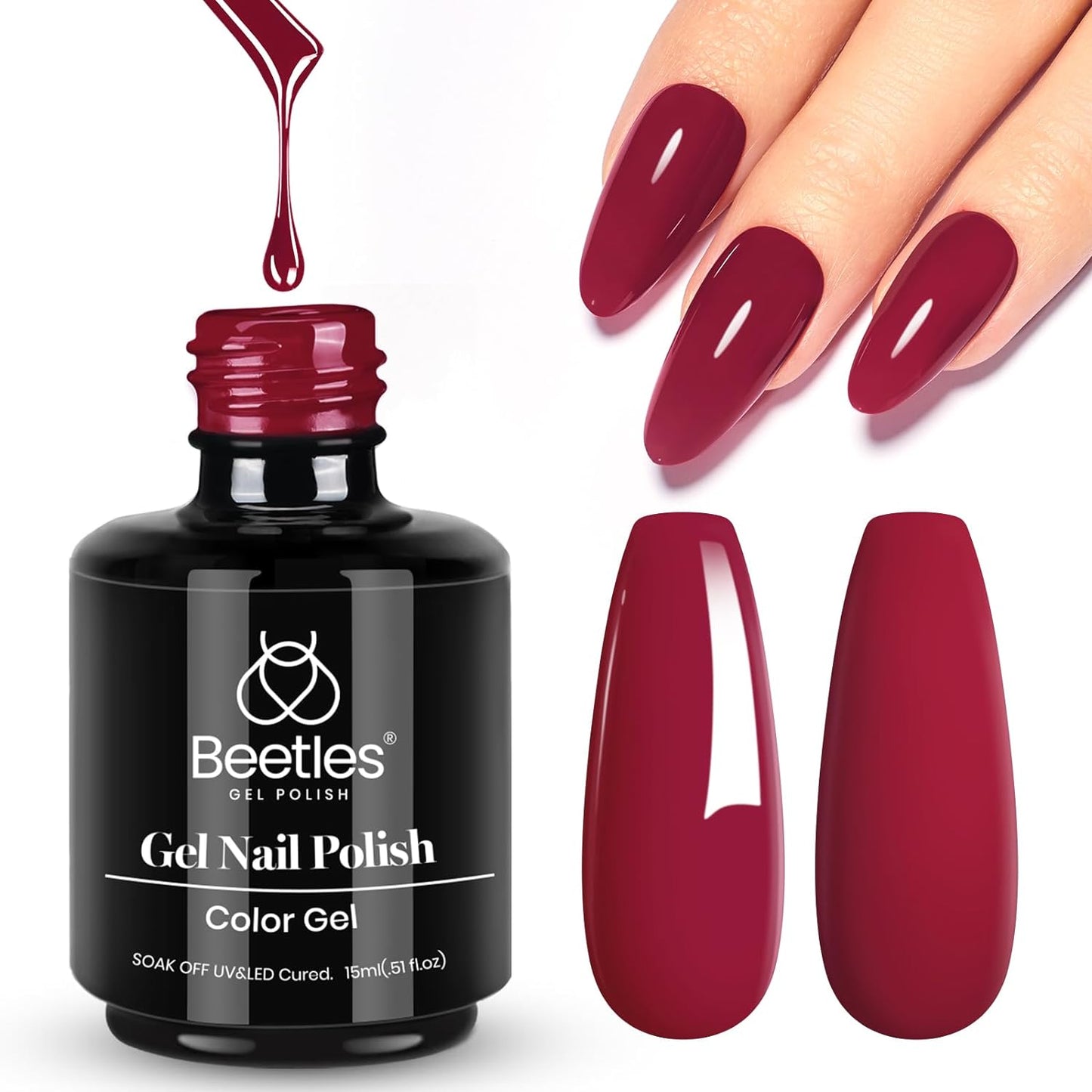 Beetles Purple Gel Polish - Lilac Light Purple Nail Color | 15ml Soak Off UV LED Gel for Summer Manicure