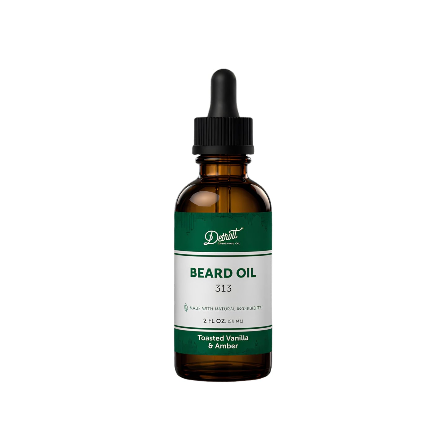 Detroit Grooming Co. Beard Oil (2oz) - Toasted Vanilla & Amber - Premium Nourishing Formula with Sweet Almond Oil & Vitamin E - Men's Beard Softener & Moisturizer - Double Size