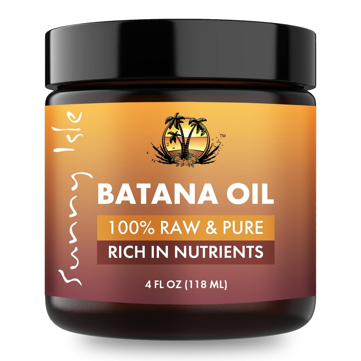 Sunny Isle Batana Oil - Raw & Pure, From Honduras, Promotes Hair Growth & Thickness - 4 Fl Oz