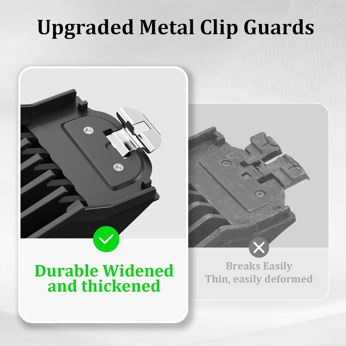 Clipper Guards - Professional Hair Clipper Combs with Metal Clip | 4 PCS Extra Long Sizes 1.25", 1.5", 1.75", 2" - Compatible with Wahl