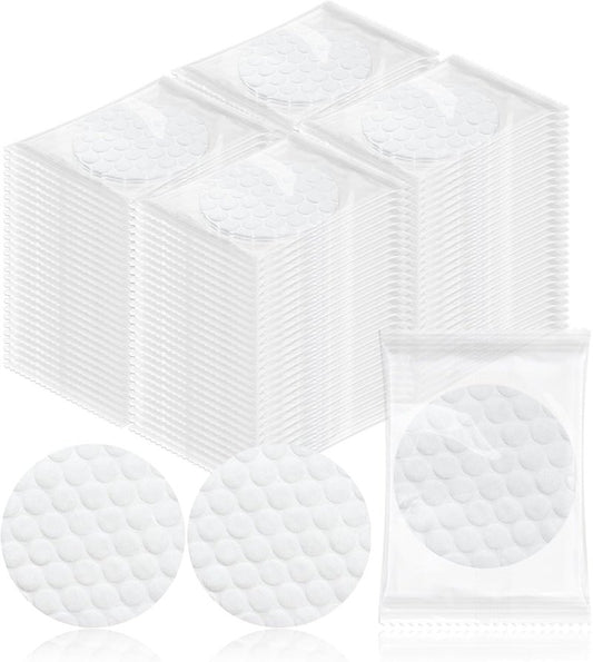 Travel Size Cotton Rounds - Soft Makeup Pads for All Skin Types | Individually Wrapped Personal Care Kit (50 Sets)