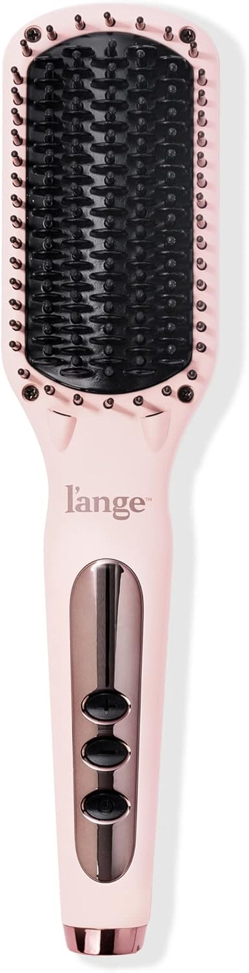 L'ANGE HAIR Straightening Brush - Heated Tool for Smooth, Frizz-Free Hair | Dual-Voltage Ceramic Brush (Blush)