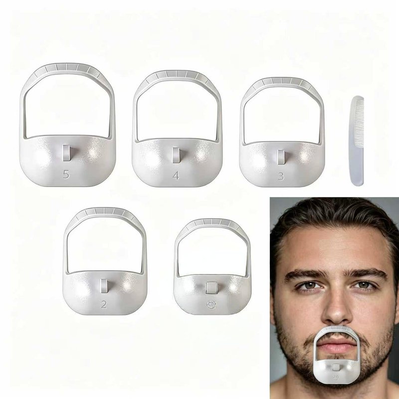 5-Piece Beard Shaper Kit – Includes Beard Guide Shaping Tool, Mustache Guard, Face Shaper, and Small Comb for Men’s Beard Grooming