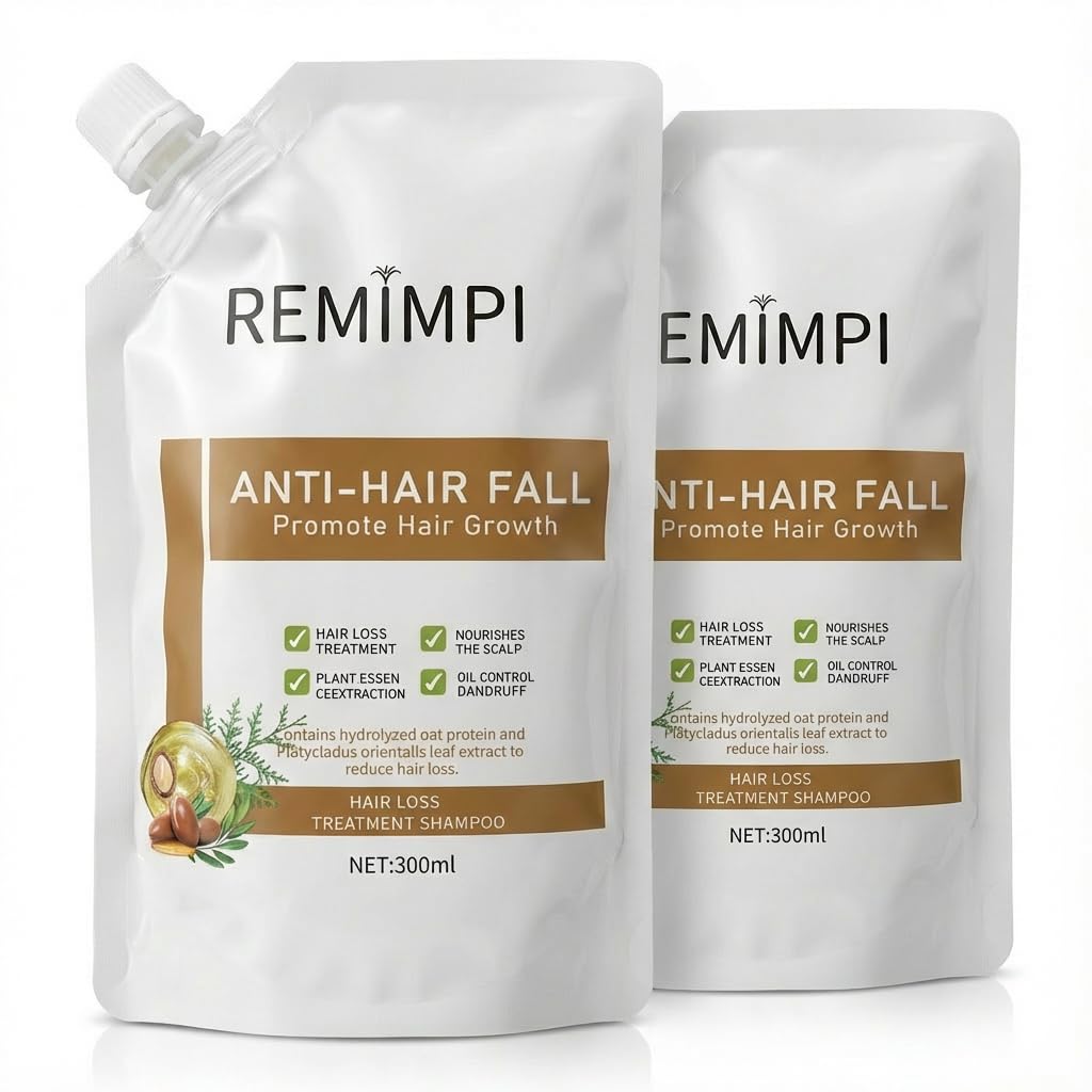 Herbal Anti-Fall Shampoo - Ginger & Ginseng Scalp Cleanser | Strengthening Formula for Thinning Hair, 300ml (2-Pack)