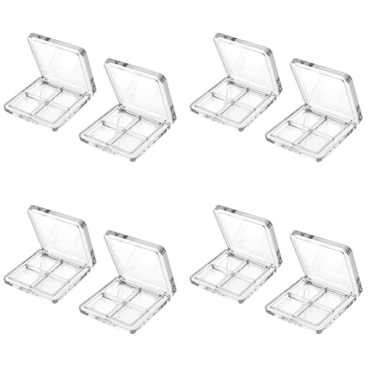 Empty Lipstick Palette - 4-Grid Refillable Depotting Case for Lipstick, Eyeshadow & Blush | Clear DIY Makeup Organizer for Women