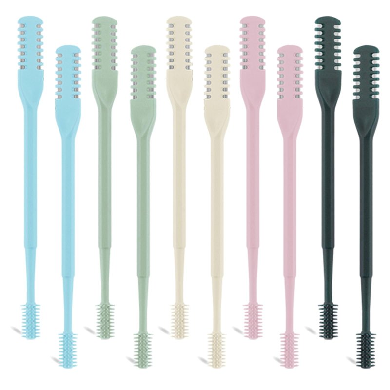 Arskivrov 10Pcs 2-in-1 Nose Hair Trimmer, Nasal Hair Cutter, Double Sided Nose Hair Cutter, Portable 360° Rotating Manual Nose Hair Trimmer for Men and Women, Colorful